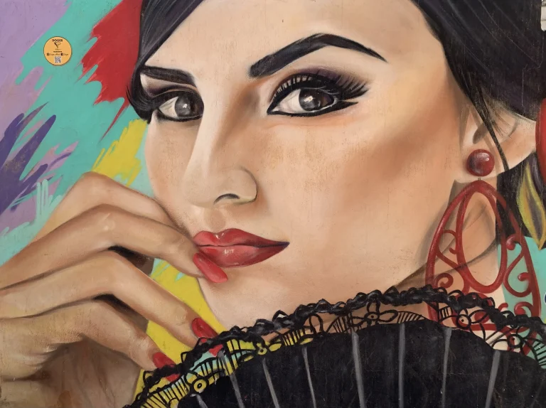 Murales nel centro storico di Malaga, con ballerina di flamenco