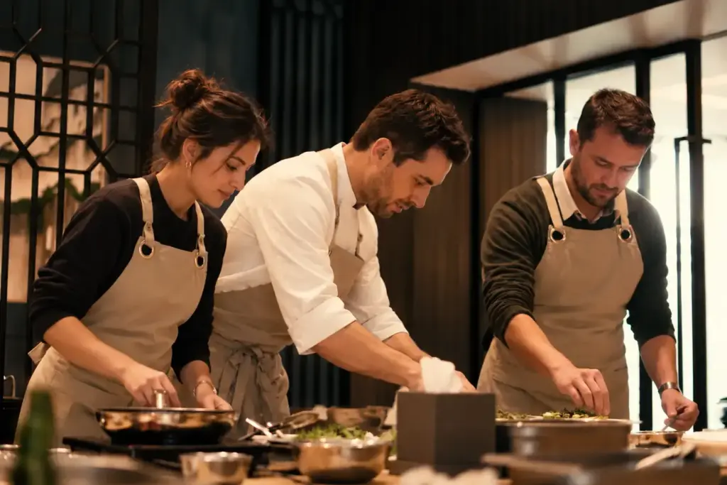 Partecipanti a un corso di cucina basca a San Sebastián